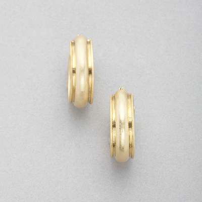 Worn Gold Hoop Earring, Gold, medium