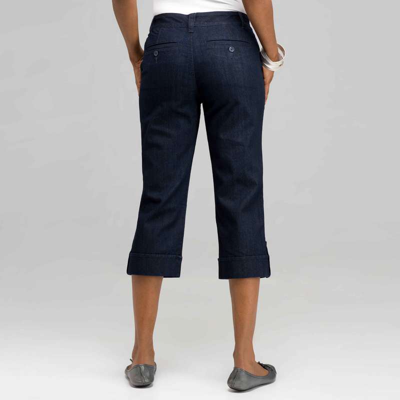 5 Pocket Cuffed Capri (Petite), , large