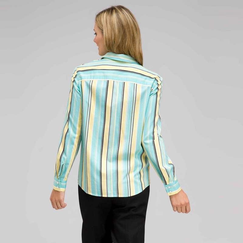 Long Sleeve Striped Button Down, , large