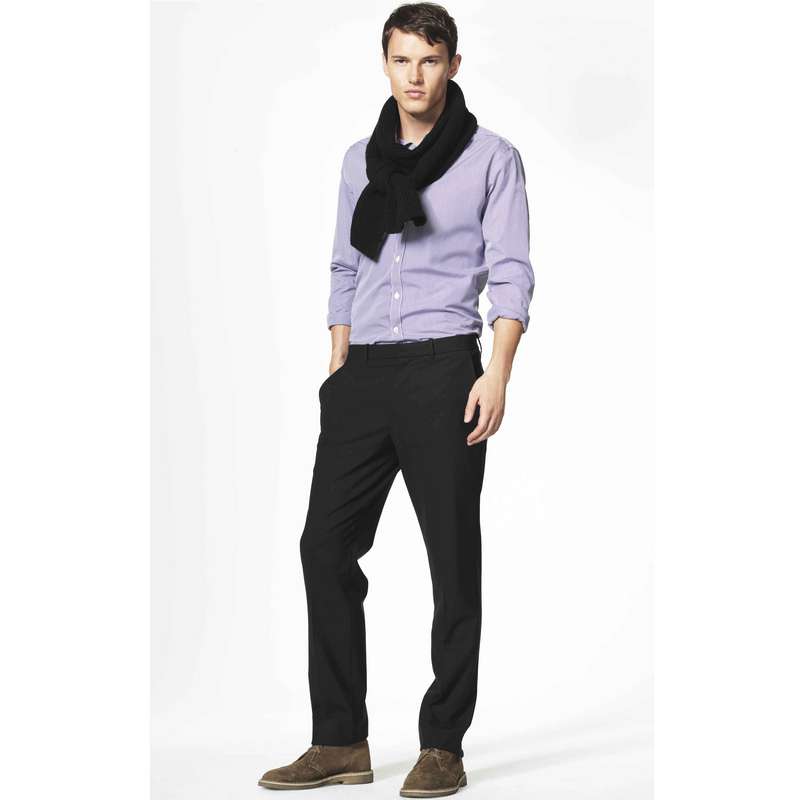 Microcheck Straight Leg Trousers, , large