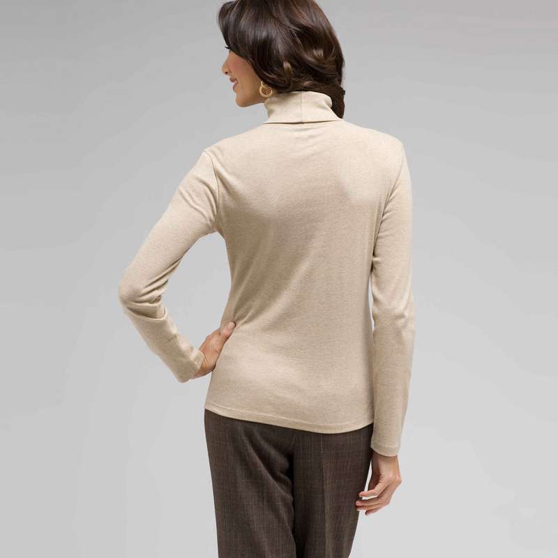 Long Sleeve Turtleneck Top, , large