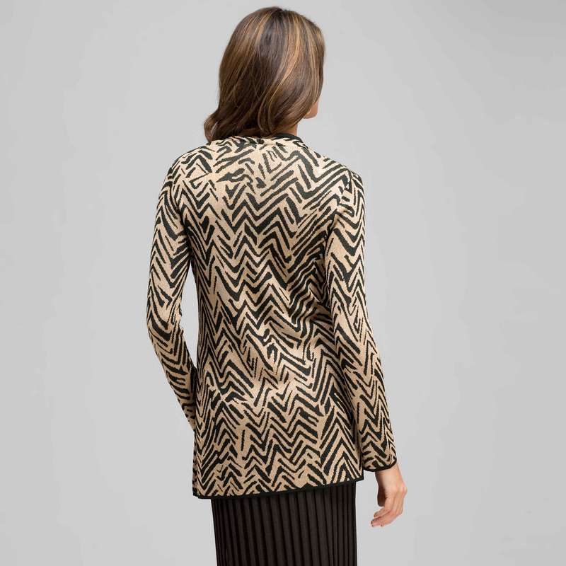 Zig-Zag Patterned Cardigan, , large