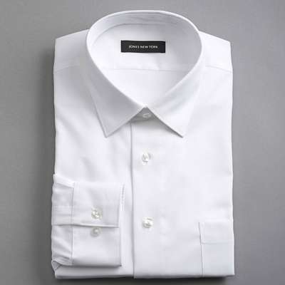 No-Iron Textured Dress Shirt, White, medium