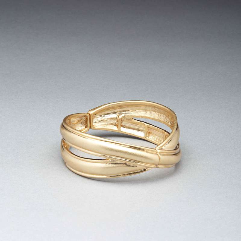 Worn Gold Cuff Bracelet, , large