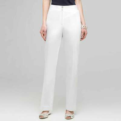 Straight Leg Pant., White, medium