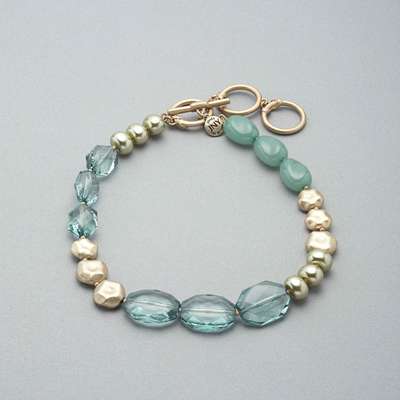 Green and Gold Necklace, Green, medium