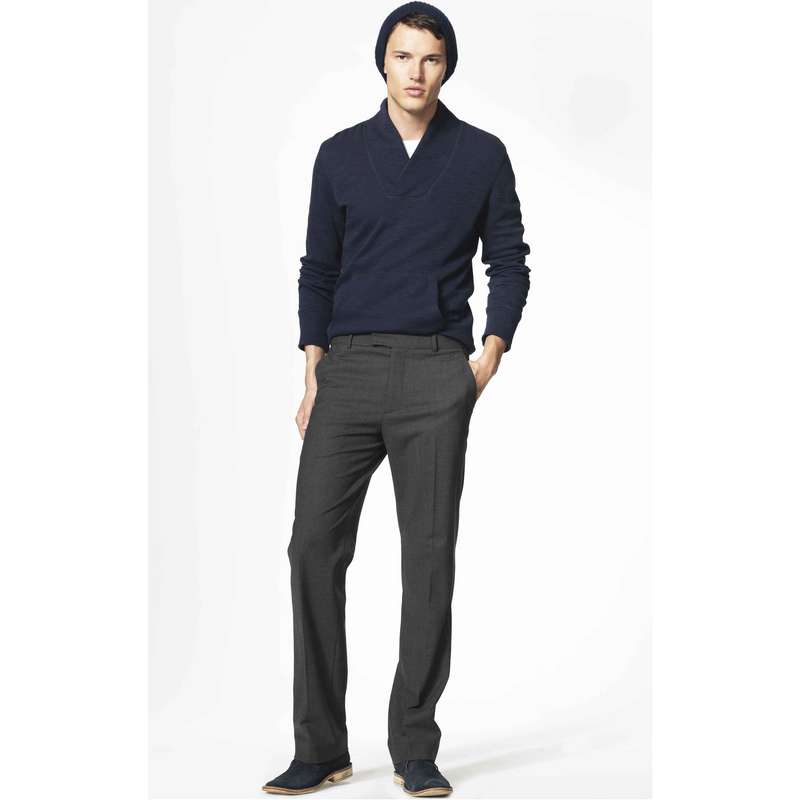 Basic Leg Trousers, Grey, large