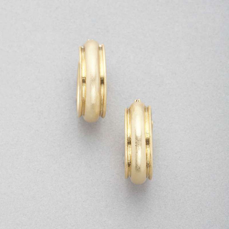 Worn Gold Hoop Earring, , large