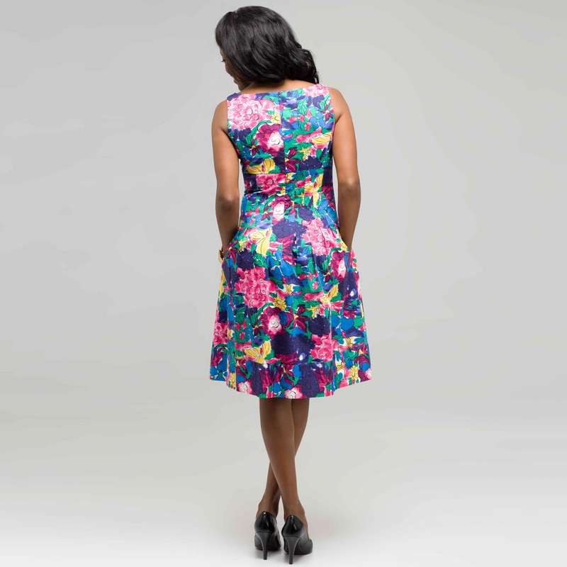Floral V-Neck Dress, , large