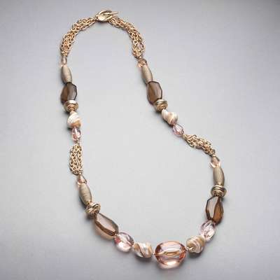 Pink and Brown Slip On, Gold, medium