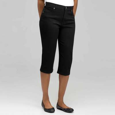 Classic Denim Straight Leg Capri (Petite), Porcelain, medium