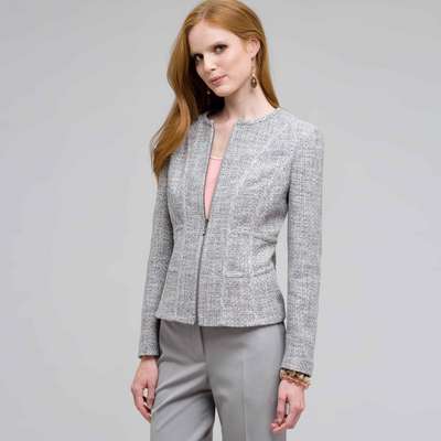 Zip Front Jacket, Slate Multi, medium