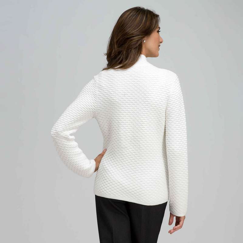 Textured Zip Front Cardigan, , large