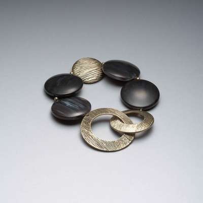 Worn Gold Stretch Bracelet, Gold, medium