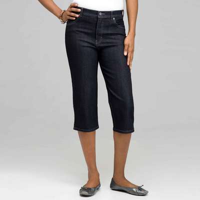 Classic Denim Straight Leg Capri, Rinse Wash New, medium
