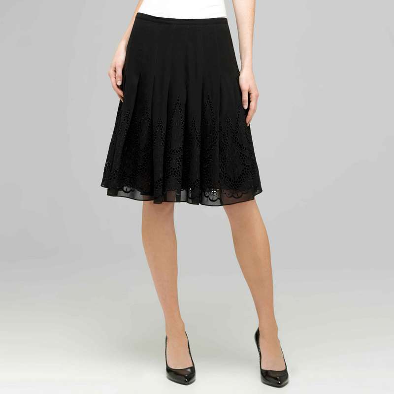 Pleated Skirt With Embroidery., , large