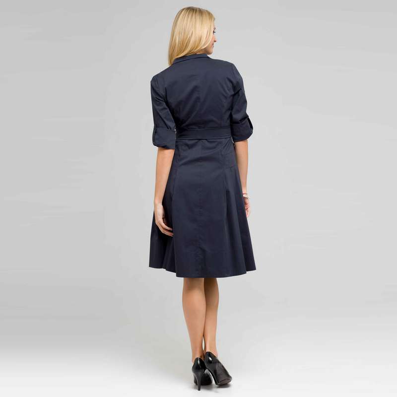 Short Sleeve Belted Shirtdress, , large