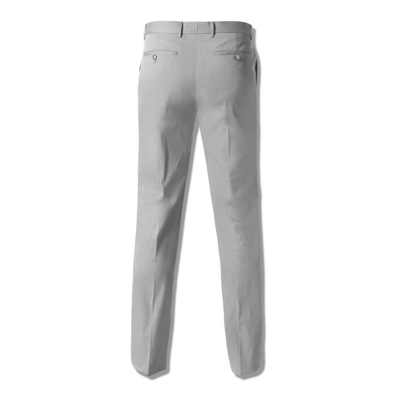 Straight Leg Trousers with Two Back Besom Pockets, , large