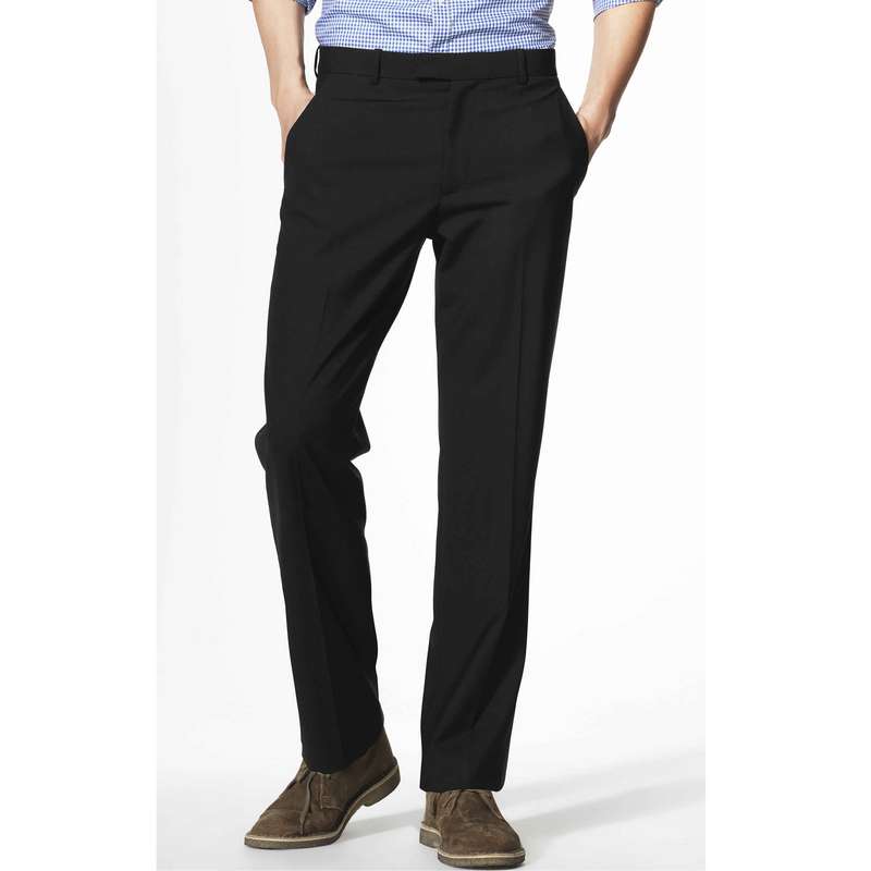 Basic Leg Trousers, Black, large