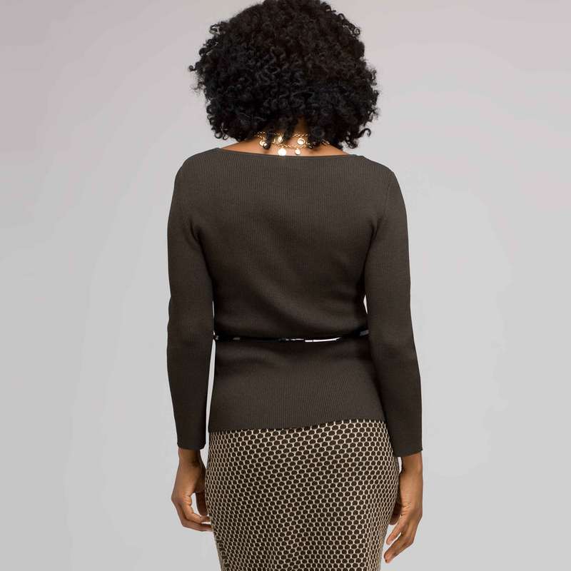 Belted Boat Neck, , large