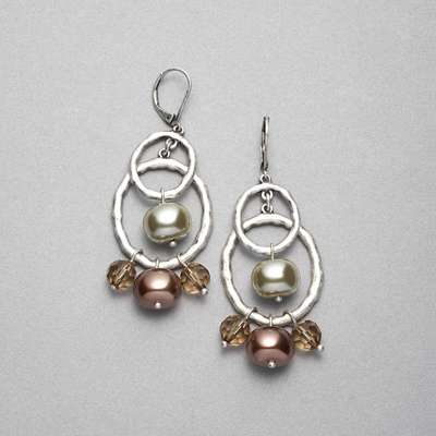 Silver Chandler Earring, Silver Ox, medium