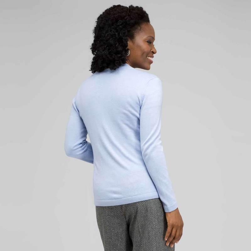 Rib Trim V-Neck Cardigan, , large