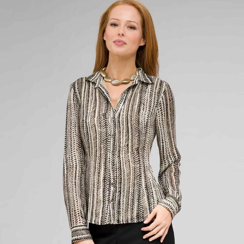Classic Print Blouse, , large