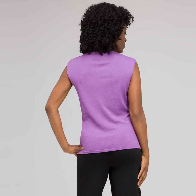 Sleeveless Scoop Neck Shell, , large