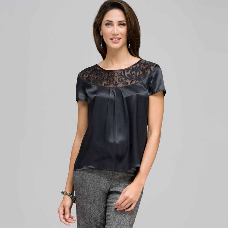 Organza Burnout Blouse, , large
