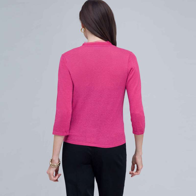 Woven Trimmed Cardigan., , large