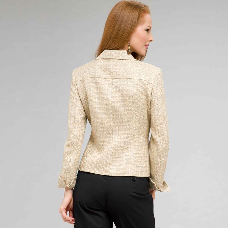 Notch Collar Basket Weave Jacket, , large