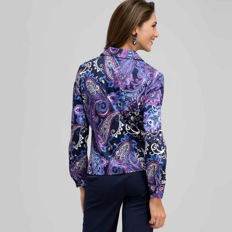 Paisley Notch Collar Button Down Shirt, , large