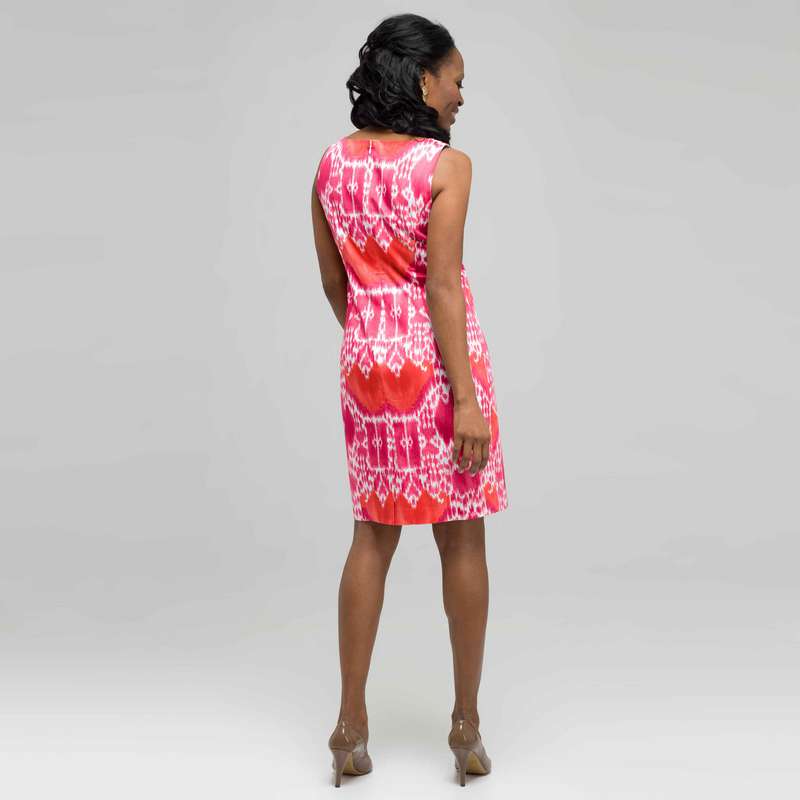 Mixed Floral Colour Twist Front Dress, , large
