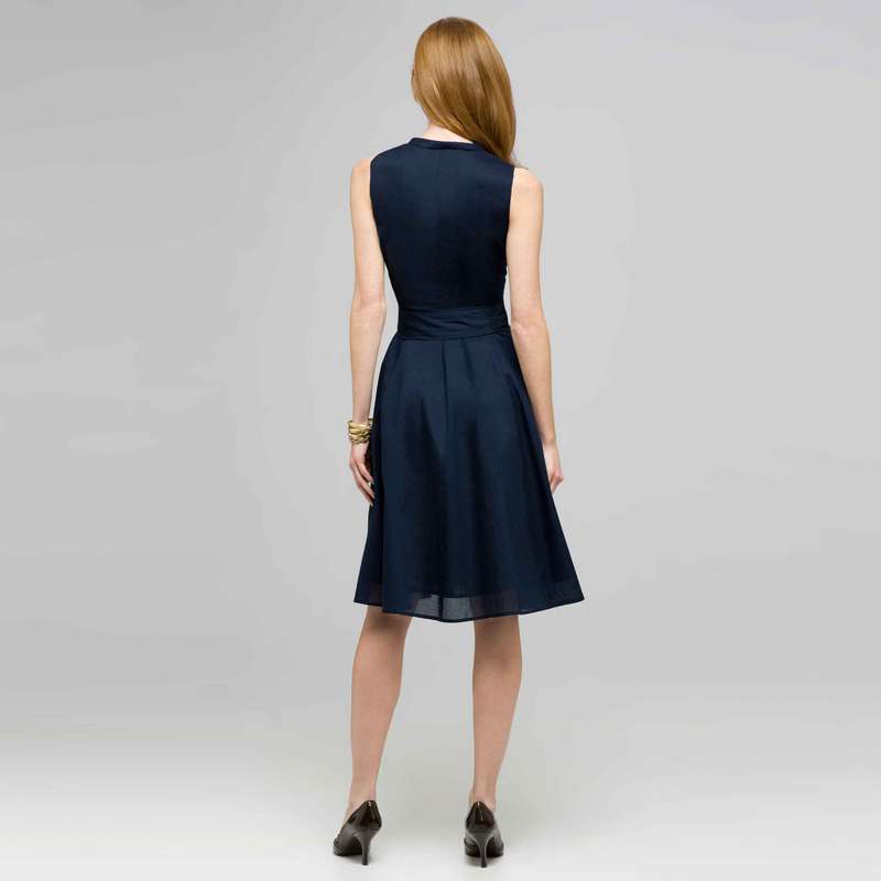 Pleated Dress With Front Sash., , large