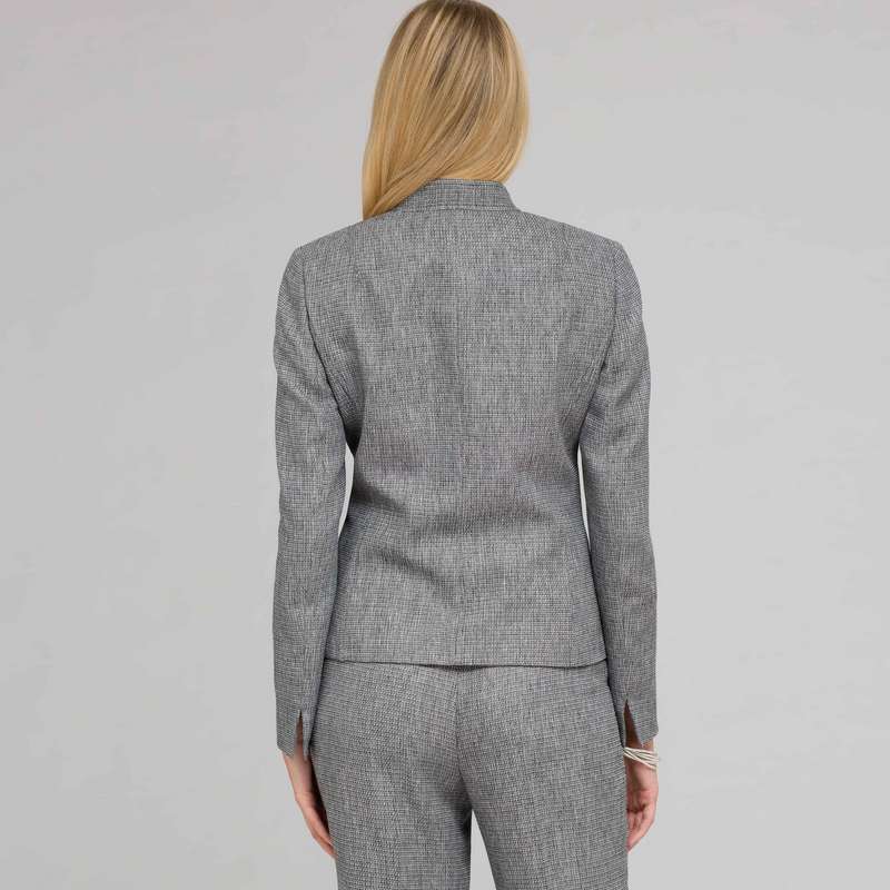 One Button Flat Front Jacket, , large