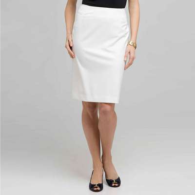 Pencil Skirt, White, medium